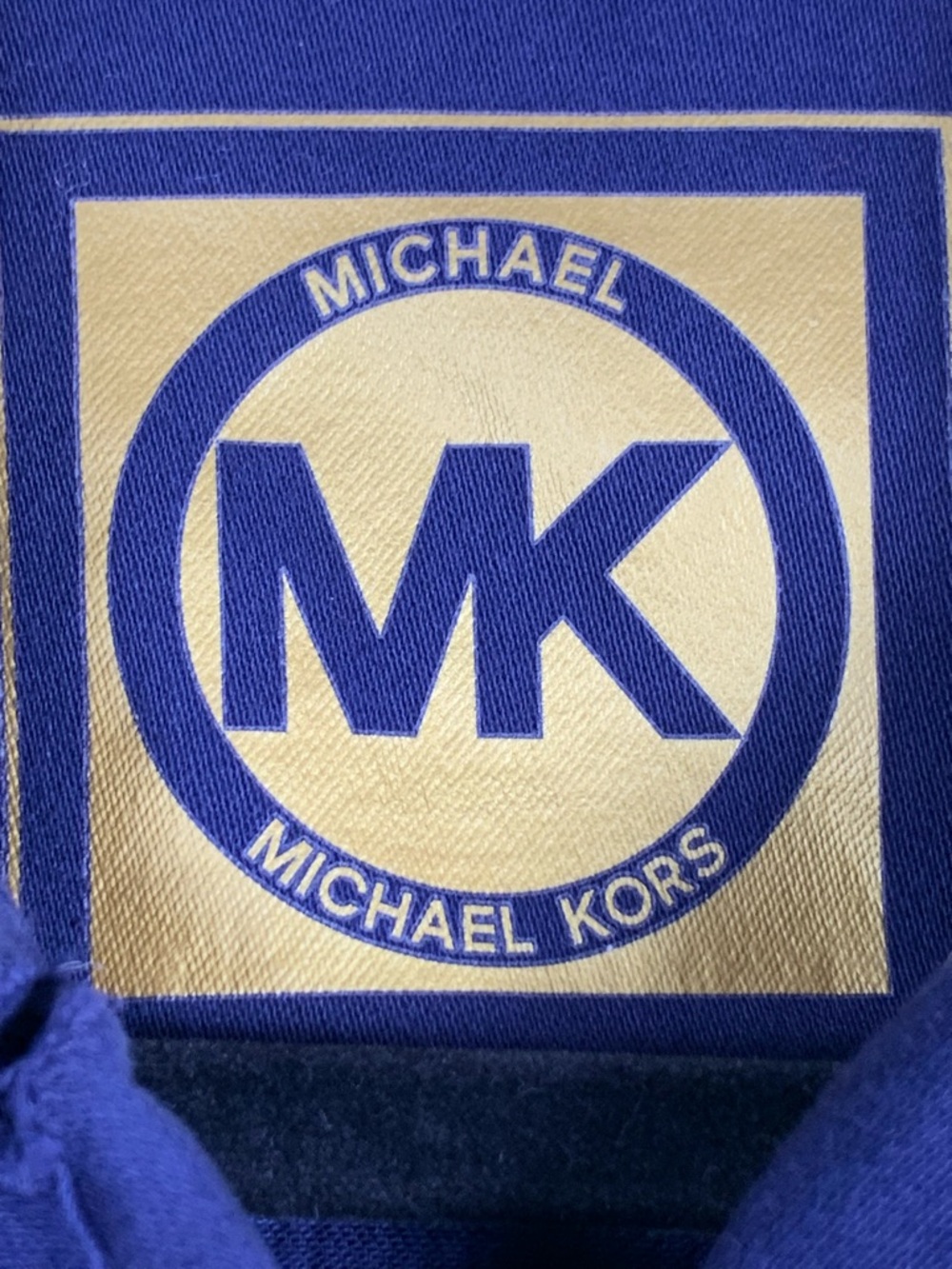 Michael Kors Denim Jacket Womens M Blue Stretch Trucker Gold Buttons Cotton - Picture 10 of 16